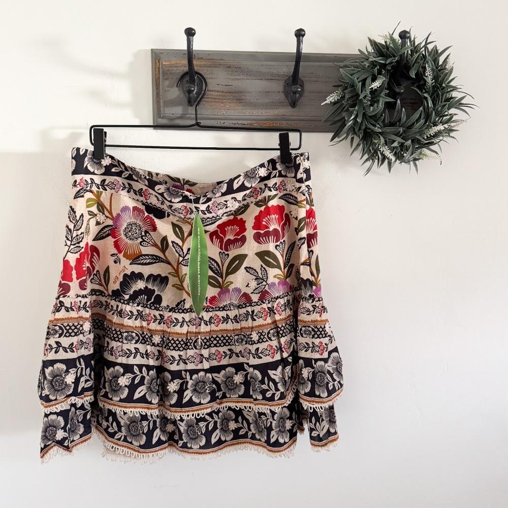 NWT Farm Rio Romantic Garden Mini Skirt XL